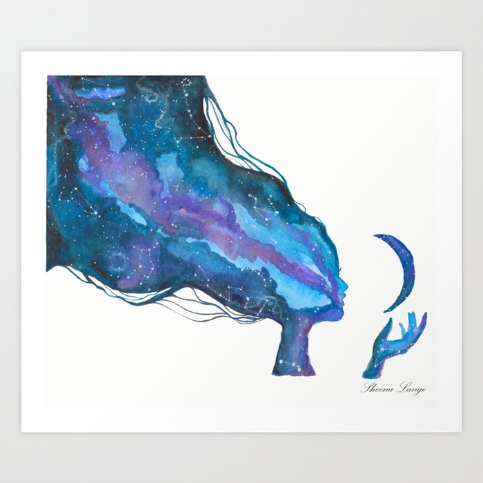 Nyx Goddess Of The Night Art Print By Teafoxart Society6