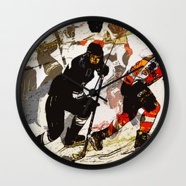Wipe Out - Hockey Players Wall Clock