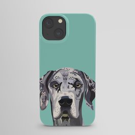 Great Dane pet portrait art print and dog gifts iPhone Case