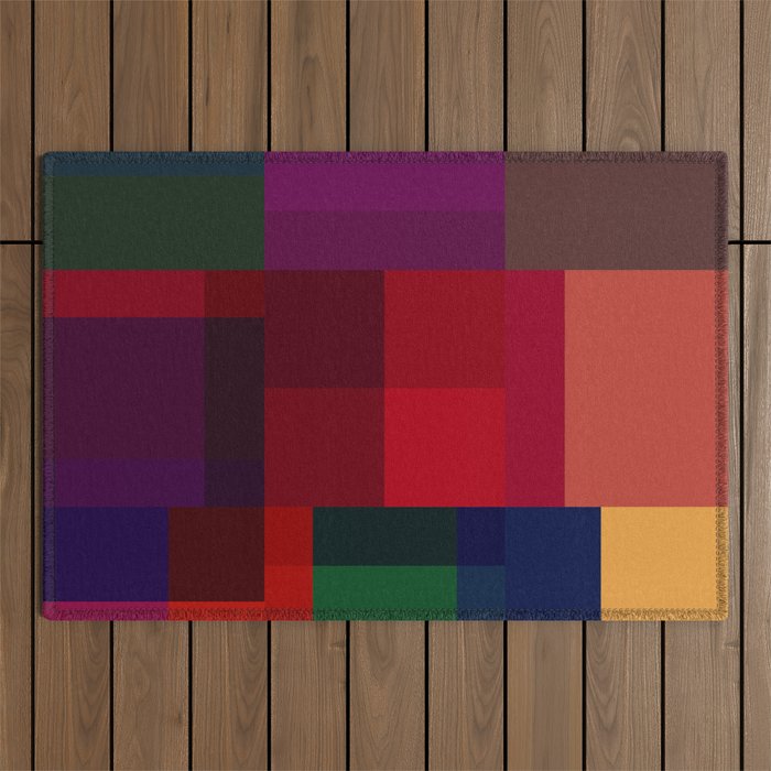 Jewel tones abstract geometric I Outdoor Rug