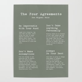 The Four Agreements Green Poster