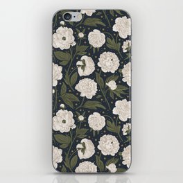 Starry Midnight Blooming Peonies Floral iPhone Skin