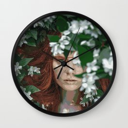 Meadow Girl (Floral Boho Art) #zala02creations #society6 Wall Clock