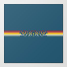 Bandama - Classic 80s Style Retro Stripes with Colorful Pixel Canvas Print