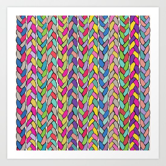 Rainbow Braids Art Print