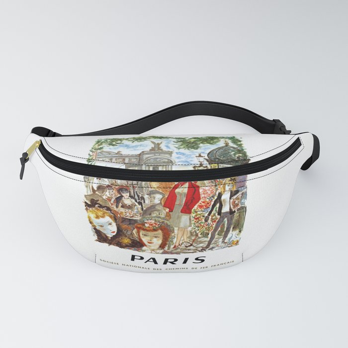 1962 PARIS French National Railways Travel Poster Fanny Pack