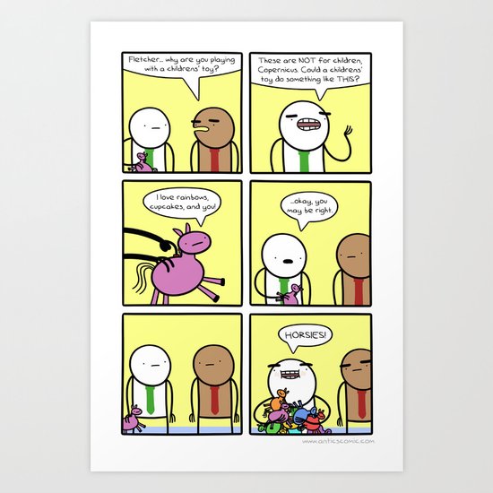Antics #367 - my tiny horsie Art Print