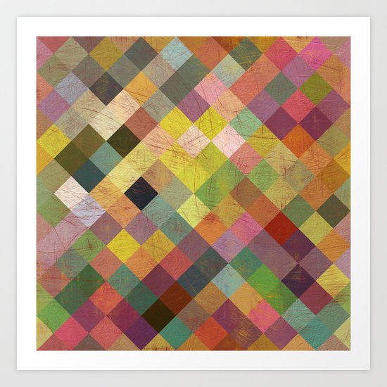 Aztec Vintage Pattern 06 Art Print