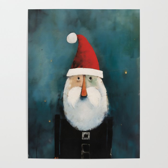 Figurative Santa Claus Painting Poster
