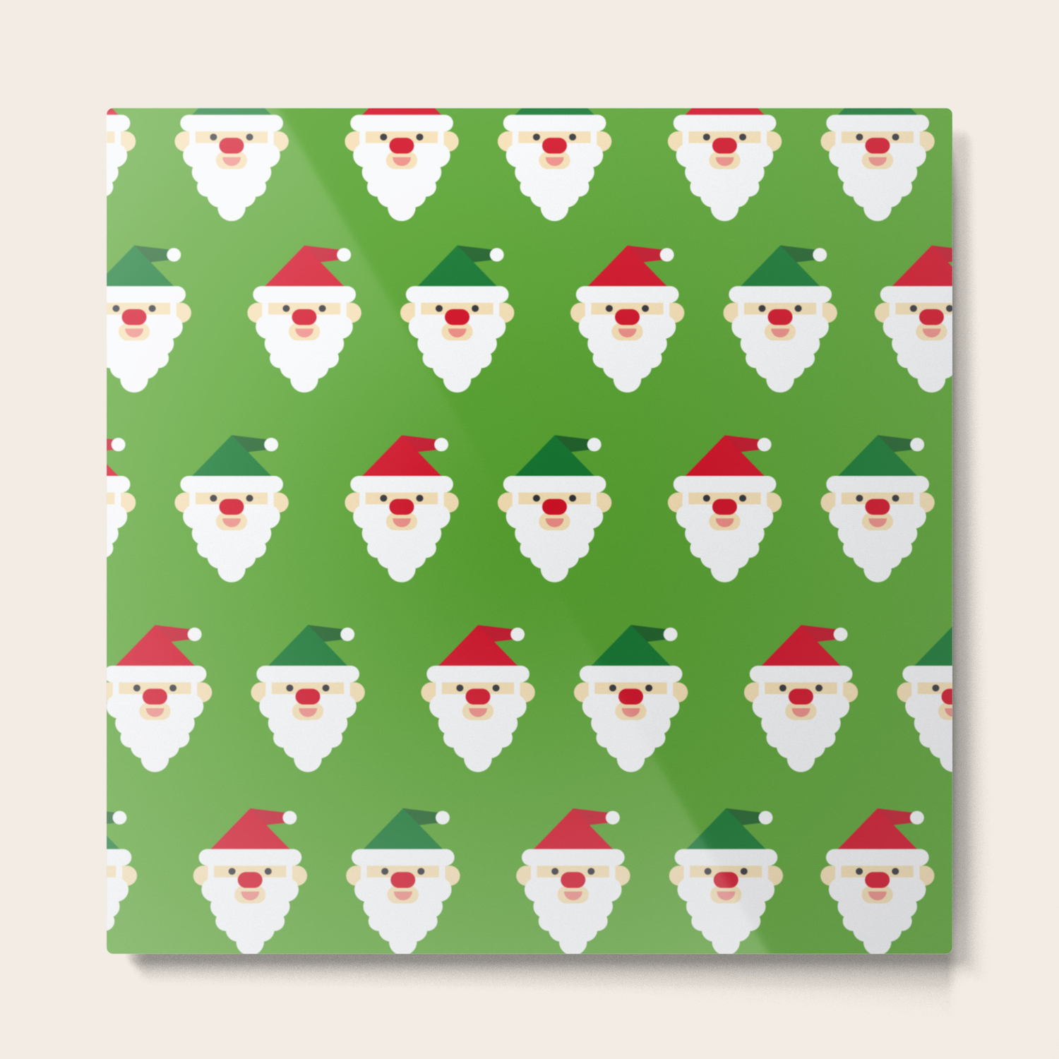 Christmas Santa Clause Wallpaper Christmas Pattern Metal Print By Createdprototype Society6