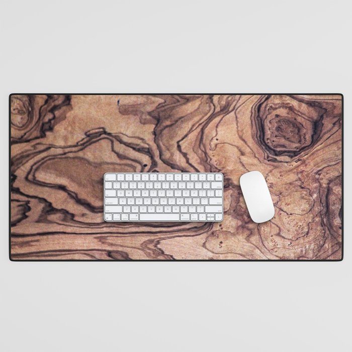 Olive Tree Wood Texture 3 Desk Mat