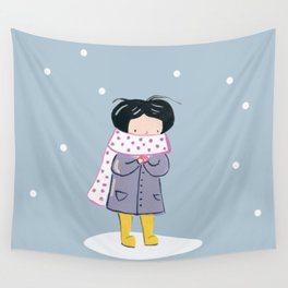 Winter girl Wall Tapestry
