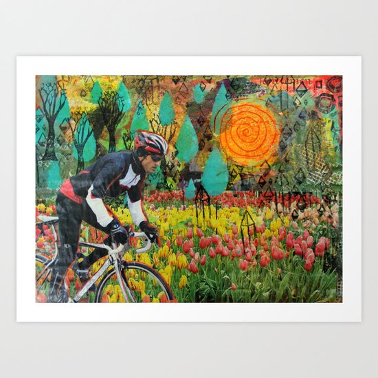 Through the Tulips Art Print