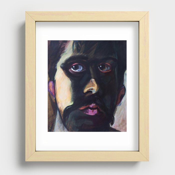 Self Portrait In Shadow Recessed Framed Print