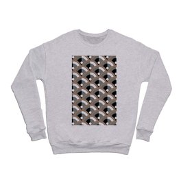 Brown Gray Black and White Scallop Dot Pattern Pairs DE 2022 Trending Color Wandering Road DE6076 Crewneck Sweatshirt
