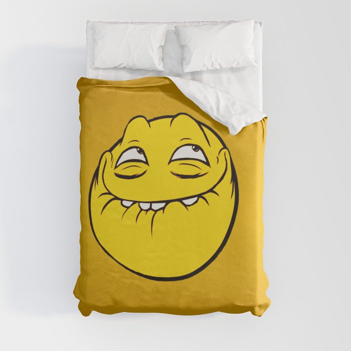 Meme Face Smiley Emoticon Yelow Funny Head Troll Art Print by mario's