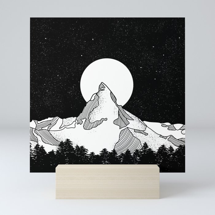 Matterhorn Black and White Mini Art Print