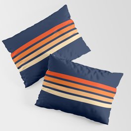 Minimal Orange Abstract Retro Racing Stripes 70s Style - Bluesane Pillow Sham
