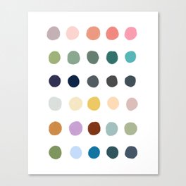 Casual Summer Colorful Polka Dots Canvas Print