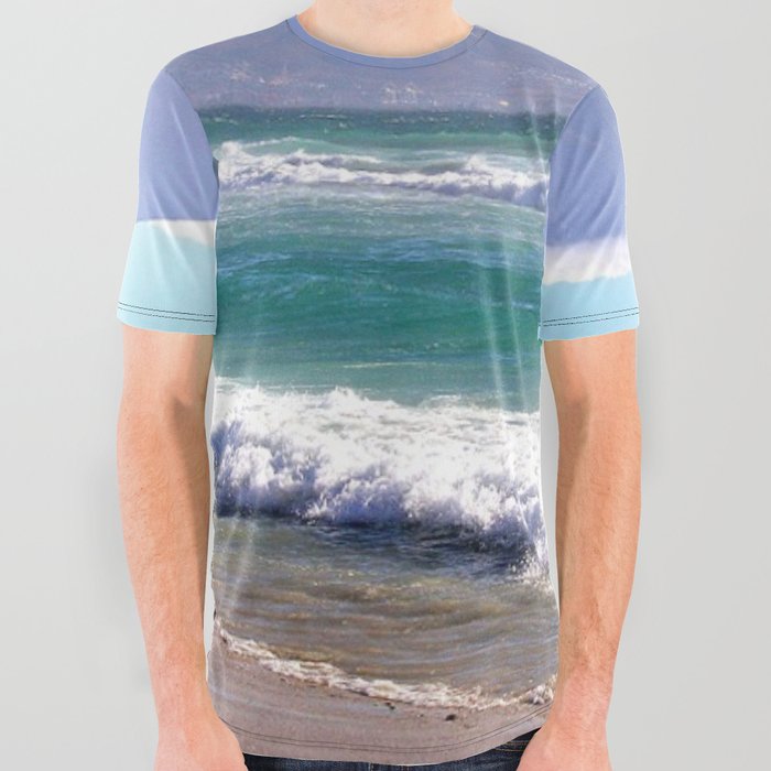 South Africa Photography - Ocean Waves At The Beach All Over Graphic Tee