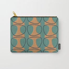 Mid Century Modern Abstract Ovals in Charcoal, Teal and Orange Carry-All Pouch