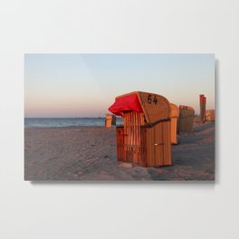 Strandkorb Metal Print | Beaches, Lake, Meer, Photo, Water, Beachstol, Ostsee, Landscape, Sand, Strandkorb 