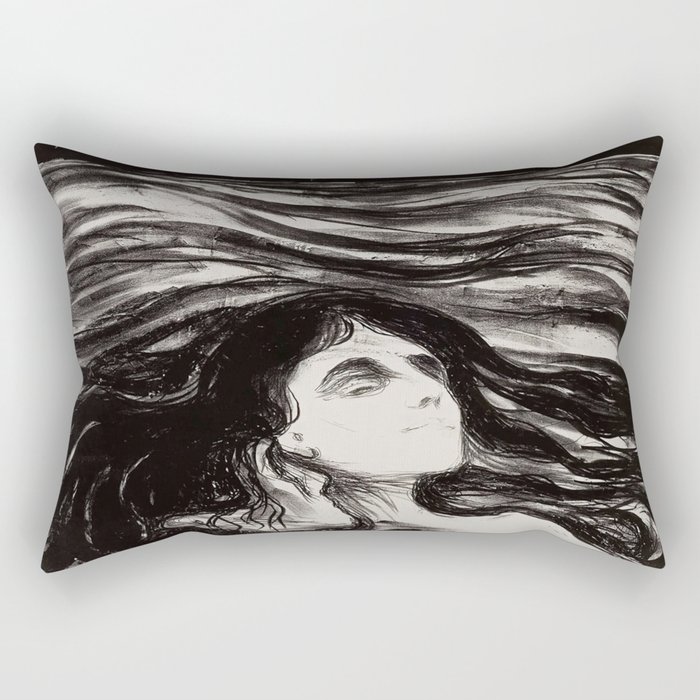 Lovers in the Waves - Edvard Munch Rectangular Pillow