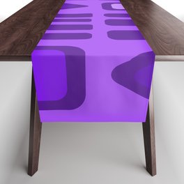 Retro Diamonds Rectangles Purple Table Runner