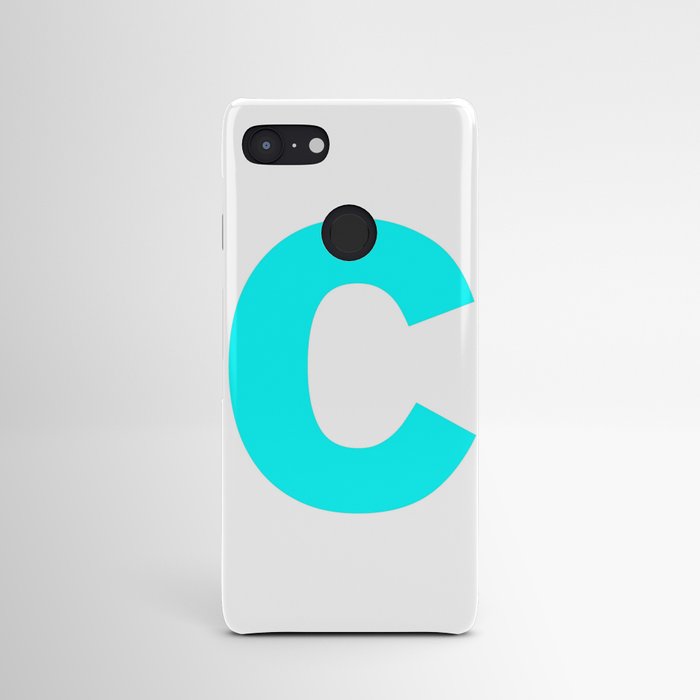 letter C (Cyan & White) Android Case