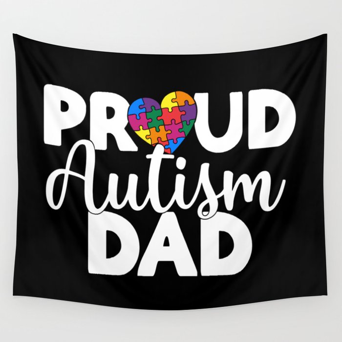 Proud Autism Dad Wall Tapestry