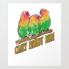 Parrot Art Print | Gift, Birthday, Christmas, Ornithologist, Ara, Parrot, Watching, Birds, Ornithology, Budgie 