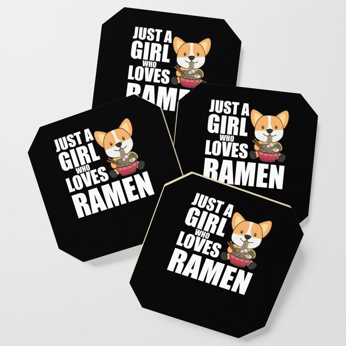 Ramen Japanese Noodles Sweet Corgi Eats Ramen Coaster