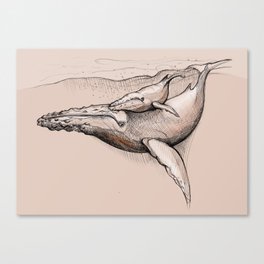 Whale's love Canvas Print