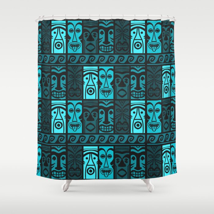 Turquoise Tikis! Shower Curtain