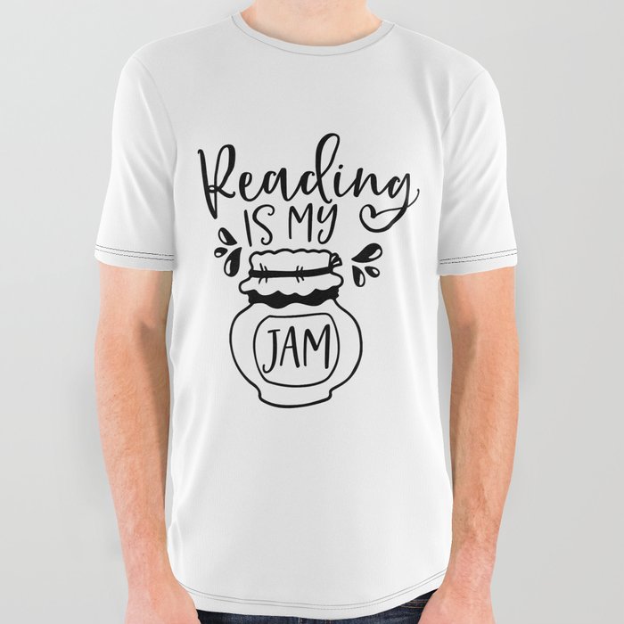 Reading Is My Jam All Over Graphic Tee