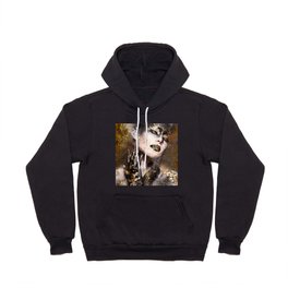 Beautiful Abstract Black and Gold Woman Portrait Hoody