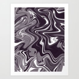 Black and White Groovy Pattern Art Print