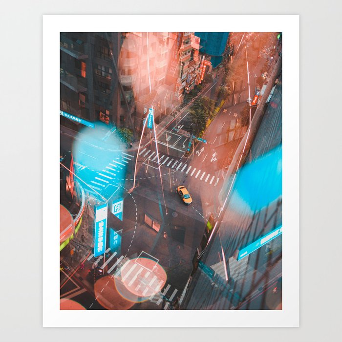 Taipei Taxi Art Print