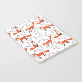 Red foxes and berries in the winter forest Notebook