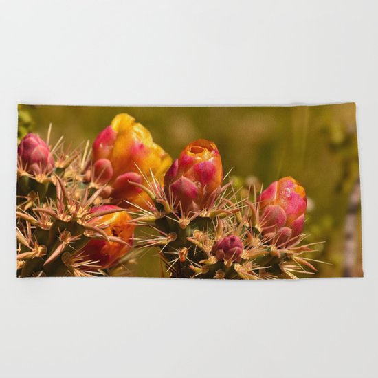 Cacti in Bloom - II Beach Towel
