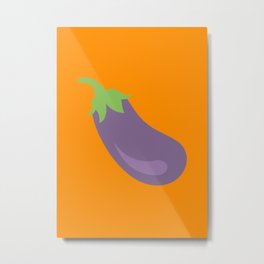 Eggplant on Orange Metal Print | Trendy, Graphicdesign, Vegies, Cooking, Orange, Fruit, Digital, Eggplant, Garden, Emoticon 