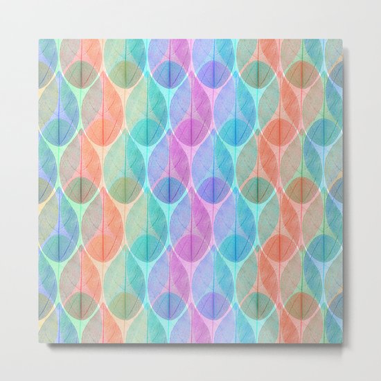 Colored Leaf Skeleton Pattern 2 Metal Print