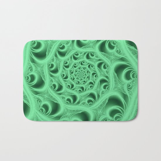 Fractal Web in Flourescent Green Bath Mat