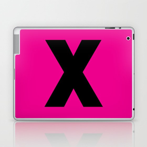 letter X (Black & Magenta) Laptop & iPad Skin