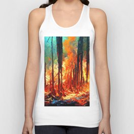 forest fires in a colorful picture Tank Top