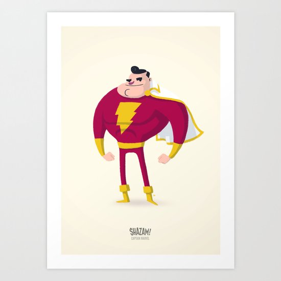 SHAZAM! Captain Marvel Art Print