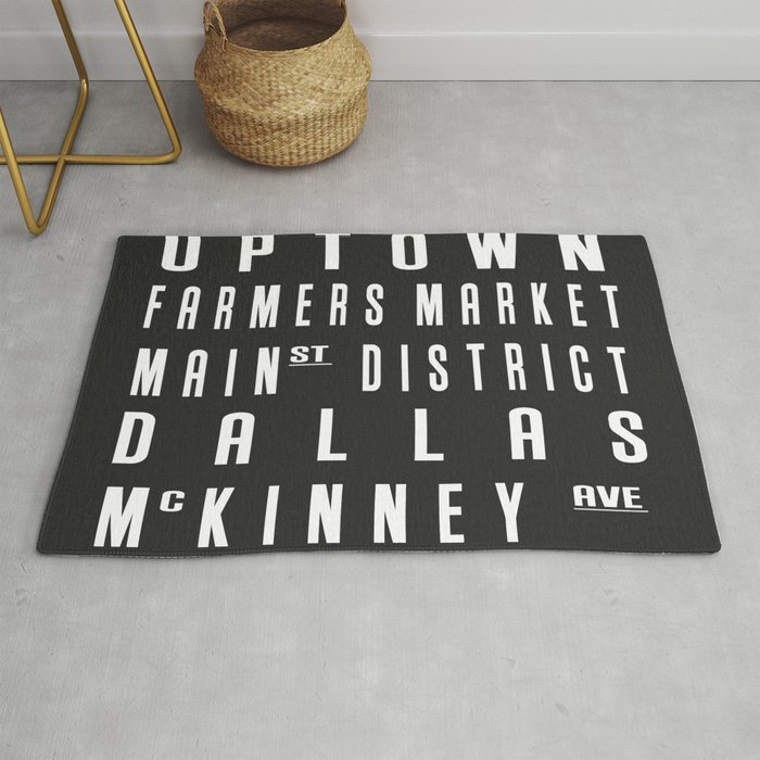 Dallas City Subway Sign Rug By Editvoros