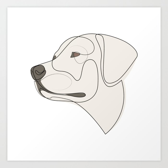 Labrador Retriever - one line drawing Art Print