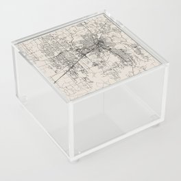 USA, Huntsville - Black and White Map -  Acrylic Box
