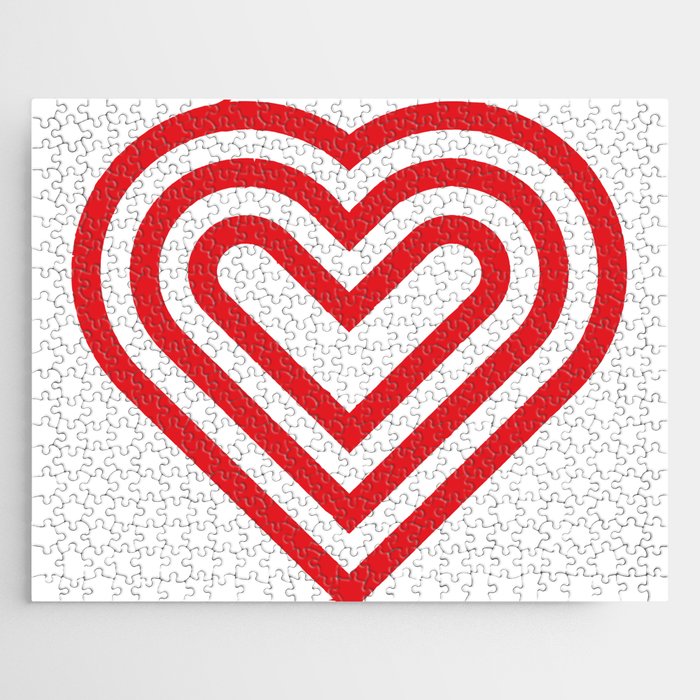 3 layers of red heart-shaped lines Jigsaw Puzzle
